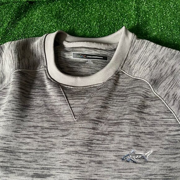 Greg Norman Long Raglan Sleeve Crew Neck Golf Slubbed Fleece Sweatshirt Size M - Picture 6 of 11